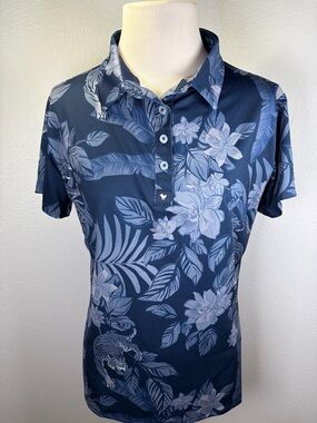 Bad Birdie Women’s Crouching Tiger Floral Performance Golf Polo - Size XL